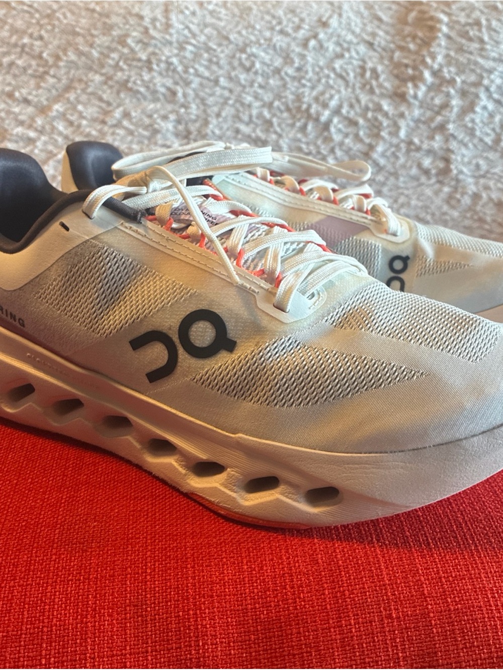 On Running Cloudsurfer Next White Flame Sneaker Size W8 Multicolor